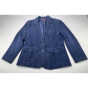 Vintage Women's Charisma Blue Corduroy Blazer Jacket Size 14